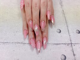 ロングミラーフレンチネイル