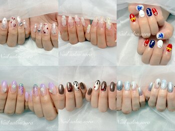 ソラ(sora)の写真/【クーポン◎】デザインの持ち込みOK☆一本一本丁寧な施術で爪の形や長さにもこだわって施術いたしましす♪