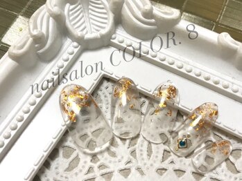 ネイルサロン カラーエイト(Nailsalon COLOR.8)/クリア、ホイル、ゴールド