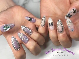 【ロングネイル】蝶々ネイル