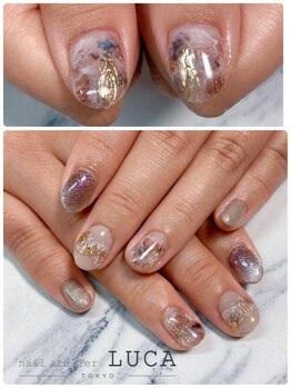 ネイルアトリエルカ(nail atelier LUCA)/W-78 ブラウンニュアンスネイル