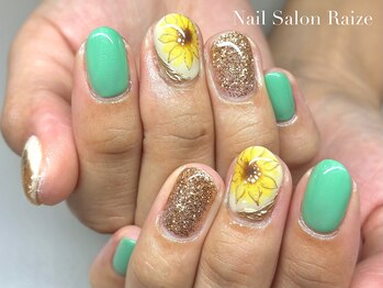ライズ 本町店(Raize)/ひまわりネイル/フラワーネイル