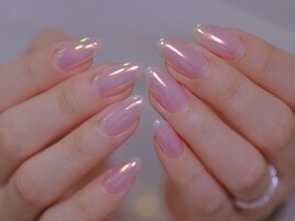 オーロラネイル　冬ネイル　水光