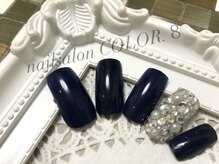 ネイルサロン カラーエイト(Nailsalon COLOR.8)/ワンカラー、ストーン埋め尽くし