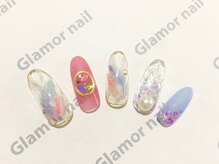 グラマーネイル(Glamor nail)/パステル×フェザー