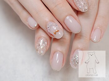 オトナネイル(otona nail)/雪の結晶とリースネイル