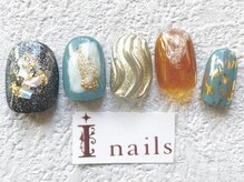 アイネイルズ 梅田店(I nails)/ゴールドニュアンス和柄和風