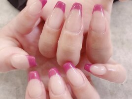 桜色フレンチネイル