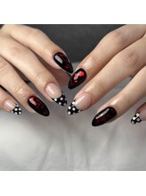 ネイルアトリエビー(nail atelier be’)/ドットフレンチ×ハートdesign