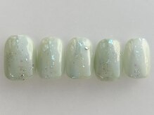 アイネイルズ 池袋店(I-nails)/キラキラくすみグリーン