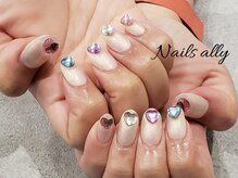 ネイルズアリー 立川店(Nails ally)/ダイアミ×ハート×スイート×夏