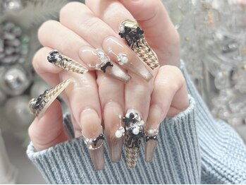 ミリーモア 新宿(Milyy moor)/千鳥柄ネイル