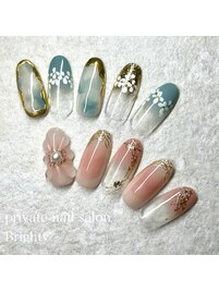 春カラーフラワーネイル