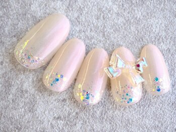 カトルナフ(quatre fois neuf)/ミルキーシュガーリボンネイル