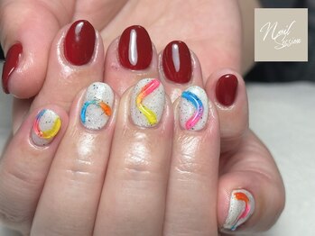 ネイルセッション(nail session)/ぷっくりアシメネイル