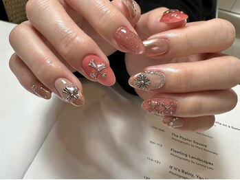 デューネイルスタジオ(dew nail studio)/ピンクシルバーパーツ