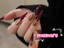 ムムズ 渋谷店(mumu's)/長さだしヒョウ柄ネイル