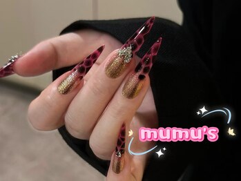 ムムズ 渋谷店(mumu's)/長さだしヒョウ柄ネイル