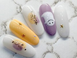 ハロウィンネイル　おばけ