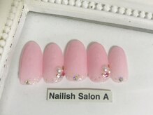 ネイリッシュサロン エー(Nailish Salon A)/ベビーピンクオーロラネイル