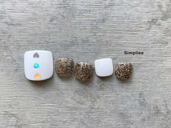 シンプリー 吉祥寺店(Simpliee by Procare nail)/【フット】ホワイト　ラメ　