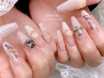 レースの甘辛ネイル