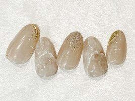 大理石ネイル/秋デザイン