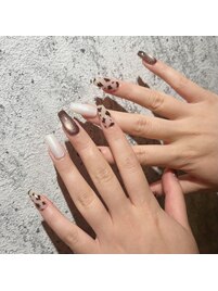 牛柄ネイル☆