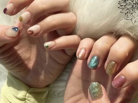 カラフルうるうるネイル