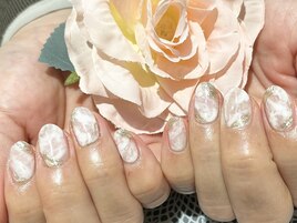 お客様ネイル☆ホワイトマーブル