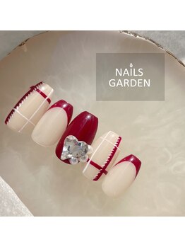 ネイルズガーデン(NAILS GARDEN)/チェック×ハート※パーツ別料