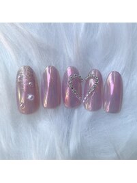 ミラーハートネイル