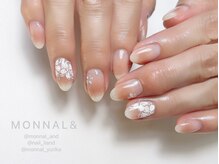 モナールアンド(MONNAL&)/レース花柄チークネイル
