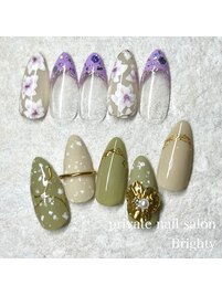 春カラーフラワーネイル