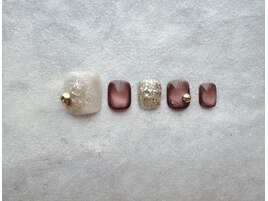 秋色ニュアンスフットネイル☆