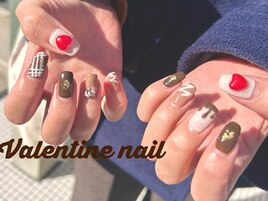 バレンタインネイル