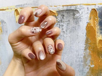 キキネイル たまプラーザ店(kikinail)/9.10月定額A レオパードネイル