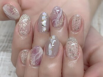 カラーズ(colors.)/パープル×天然石×シェル。