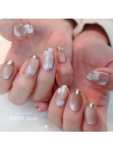 リッシュ ドゥ(RICHE deux)/大人の冬っぽフラワーネイル