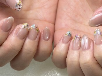 【パラジェル 押し花ネイル】