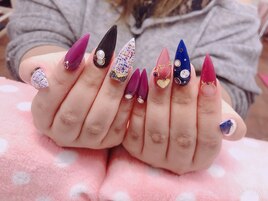 カラフルツイードネイル☆