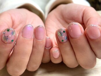アミュリー ネイル アトリエ(Amury nail atelier)/雪の結晶 シアー 大人 オフィス