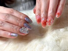 サニーデイズ ネイルアンドビューティー 曙橋店(SunnyDays Nail&Beauty)/アシンメトリーカラー×リボン