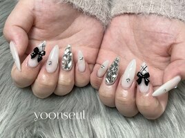 ホワイトネイルデザイン＊