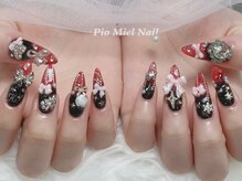 ピオミエルネイル 新宿(pio miel nail)/ブラックレッドネイル