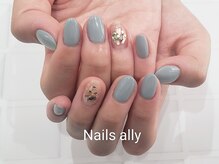 ネイルズアリー 立川店(Nails ally)/ニュアンスシェル×グレー