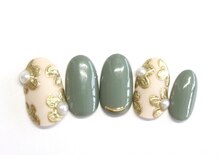 ネイルサロン アテナ(Athena)/持ち込みアート/お花ミラー