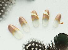 フェザーズ ネイル(feathers nail)/グレージュフレンチネイル♪