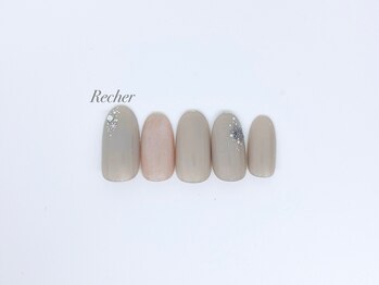 ネイルサロンリシェ 烏丸御池(Recher)/オフィス*雪の結晶デザイン