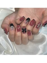 メレ(Mere)/ブラック×レッドネイル